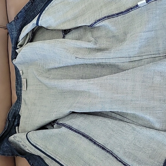 Chico's Embellished Heritage Turquoise Beaded Denim Jacket Inkspill Indigo Sz L - Picture 14 of 16